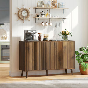 Buffet Cabinet with Storage Modern Fluted Sideboard with Adjustable Shelves Wood Legs for Dining Room – view 21
