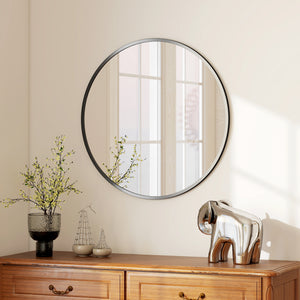36" Round Mirror, Bathroom Wall Mirror with Metal Frame, Decorative Vanity Mirror for Living Room, Bedroom – view 21
