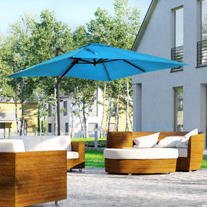 8' x 8' Square Patio Hanging Offset Umbrella with 360° Rotation – view 31