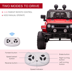 Aosom 12V Battery Powered Kids Ride On Car Off Road Truck Toy w/ Parent Remote