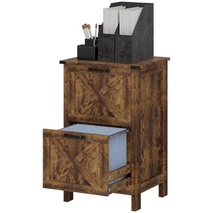 Vertical Filing Cabinet with 2 Drawers, Rustic Farmhouse Office Storage Cabinet for A4, Letter Size – view 22