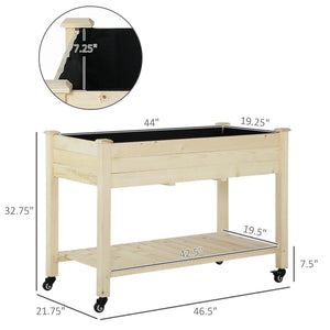 Mobile Raised Garden Bed Elevated Wood Planter Box with Lockable Wheels – view 2