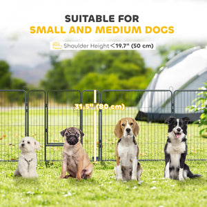 Heavy Duty Dog Playpen, 16 Panels Pet Playpen Dog Fence, Portable Puppy Exercise Pen, with 2 Doors Locking Latch, Outdoor or Indoor Use 23.5" Height