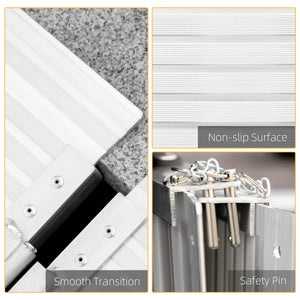 Textured Aluminum Folding Wheelchair Ramp, Portable Threshold Ramp 2', for Scooter Steps Home Stairs Doorways