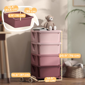 3 Tier Kids Toy Organizer and Storage Bins with 3 Plastic Drawers, Blue