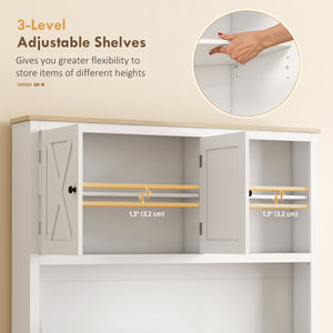 69" Pantry Cabinet with Charging Station, Kitchen Cabinet with Microwave Stand, Tilt-Out Trash Can Cabinet – view 11