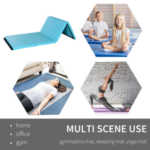 Soozier 4'x8'x2" Folding Gymnastics Tumbling Mat, Exercise Mat with Carrying Handles for Yoga, MMA, Martial Arts, Stretching, Core Workouts