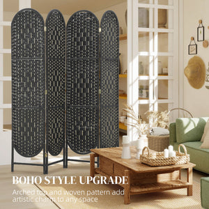 Bohemian Privacy Screen, Folding Room Divider with 3 Panels and Arched Top for Bedroom Living Room Office – view 18