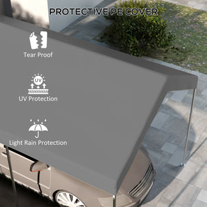 10 x 20ft Carport Replacement Canopy, UV Resistant Garage Car Cover with Ball Bungee Cords, Dark Grey – view 5