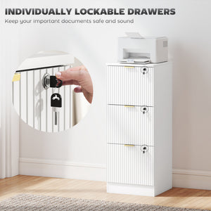 Lockable Filing Cabinet with 2 Fluted Drawers, File Cabinet with Adjustable Hanging Rails for A4 Letter – view 26