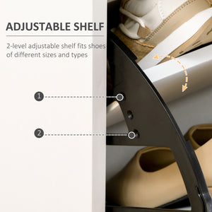 Modern Shoe Cabinet Storage 12 Pair Shoe Organizer with 2 Flip Doors Drawer and Adjustable Shelf White – view 4