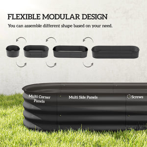 4.9 x 2 x 1ft Galvanized Raised Garden Bed Kit, Metal Planter Box with Safety Edging, Black – view 31