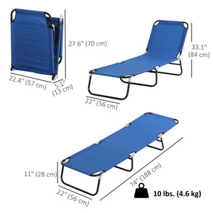 Outdoor Folding Lounge Chair, Steel Tanning Chair with Reclining Back, Breathable Mesh for Beach, Yard, Patio, Green