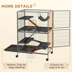 5-Tier Rolling Small Animal Cage, Deluxe Guinea Pig Cage, Ferret Cage for Mink Chinchilla Kitten Rabbit – view 13