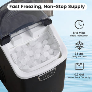Nugget Ice Maker Countertop with Audible Ice Full Alarm-Black view 5