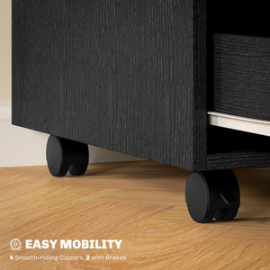 3 Drawer File Cabinet, Mobile Vertical Filing Cabinet with Wheels – view 12