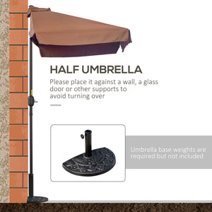 9.8ft Half Umbrella Semi Round Patio Parasol with Crank Handle, Top Vent for Garden – view 26