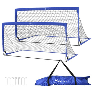 Soozier 6' x 3' Set of 2 Soccer Nets for Backyard, Portable Soccer Goal for Practice with Carry Bag