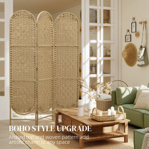Bohemian Privacy Screen, Folding Room Divider with 3 Panels and Arched Top for Bedroom Living Room Office – view 11