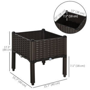 1 Piece Raised Garden Bed PP Raised Flower Bed Vegetable Herb Grow Box Stand Brown – view 2