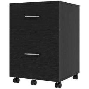Mobile Filing Cabinet, Vertical File Cabinet with 2 Drawers, Wheels, for Letter or A4 File, Natural