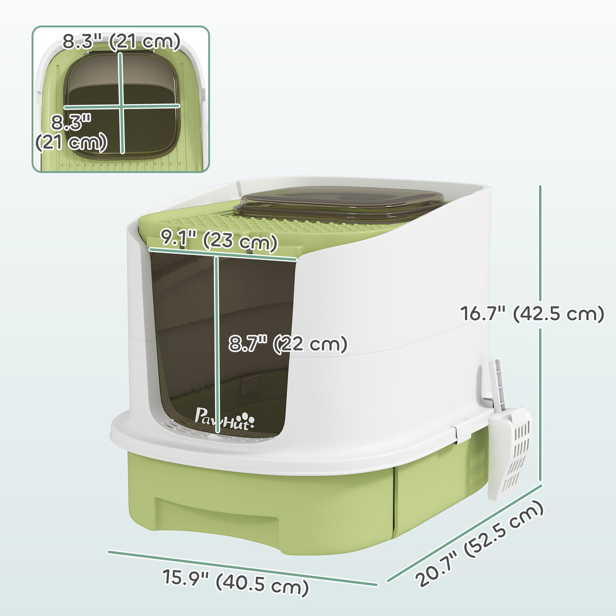 Enclosed Cat Litter Box with Lid, Scoop, Top Entry, Deodorization Bags, Drawer Type Cat Litter Tray – view 2