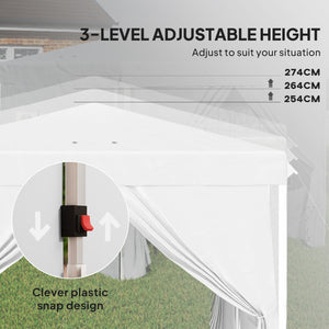 10' x 10' Pop-Up Canopy Tent with Sidewalls, Height-Adjustable, Carry Bag Included, for Outdoor, Garden – view 11