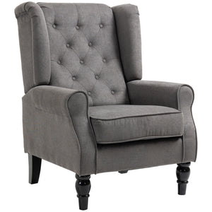 Fabric Accent Chair, Button Tufted Armchair, Upholstered Modern Living Room Chair – view 4