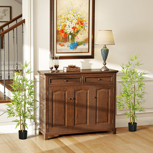 Set of 2 4ft Artificial Tree, Indoor Fake Bamboo with Pot, for Home Office Living Room Decor