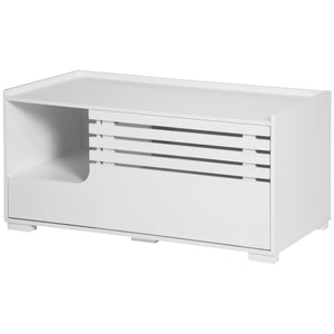 Hidden Cat Litter Box Furniture, Cat Litter Box Enclosure with Storage Compartments and Side Table Function, White