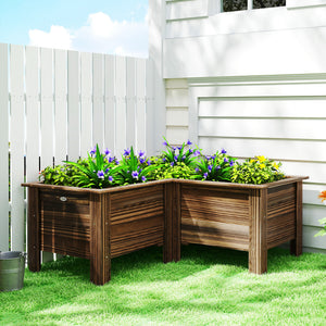 Raised Garden Bed, 47.2" x 47.2" x 19.7" Wooden Elevated Planter Box Outdoor with Legs, for Vegetables – view 14
