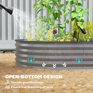 7 x 3 x 1ft Galvanized Raised Garden Bed Kit, Metal Planter Box with Safety Edging, Dark Grey