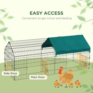 73" Small Animal Cage with Roof, Indoor/Outdoor Use, for Chicken, Rabbits, Chinchillas