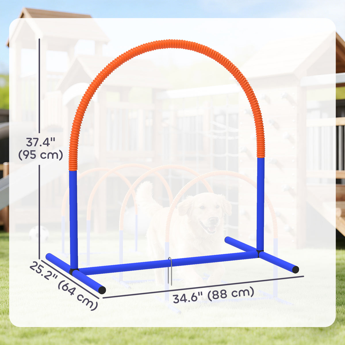 Dog Agility Training Equipment, 4 PCS Obstacle Course with Carrying Bag for Old Dogs, for Backyard, Outdoor, Blue