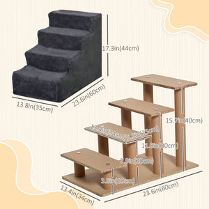 4-Step Dog Ramp for Sofa, Bed, and Couch, with Removable Cover, Light Grey – view 16