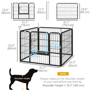 Metal Pet Playpen with Gate Indoor Outdoor for Small Animal