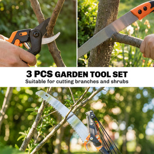 2-In-1 Manual Pole Saw, Hand Pruning Saw, Secateurs with Safety Lock, 6.5ft Aluminium Telescopic Pole Pruner