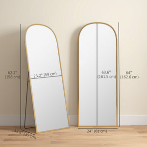 Arched Standing Mirror, 64" x 20" Full Length Mirror, Free Standing or Wall Mounted for Living Room – view 23