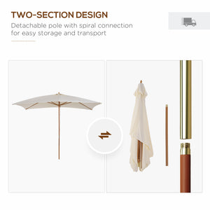Patio Umbrella Market Patio Sun Umbrella Rectangle Cream White