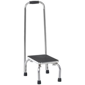 Step Stool with Handle for Adults and Seniors, Heavy Duty Metal Foot Step Stool for Elderly, Portable Stool with Anti-slip Design