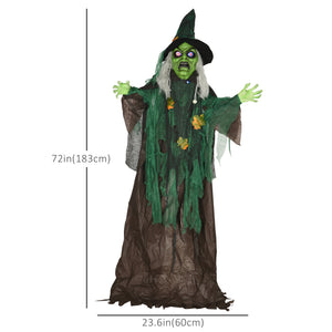 55.9 Inch/4.7ft Life Size Outdoor Halloween Decoration Hanging Mummy with Spider Web, Animated Prop Decor with Sound and Motion Activated, Light Up Eyes, Creepy Sound