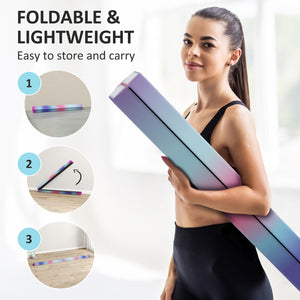 Soozier 7ft Folding Balance Beam, Gymnastics Equipment with Anti-Slip Bottom for Kids Home Training, Multicolour