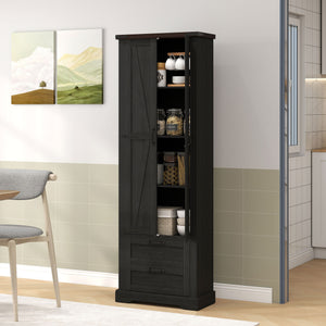 71" Tall Kitchen Pantry Cabinet, Farmhouse Kitchen Storage Cabinet with 2 Drawer and Adjustable Shelves – view 6