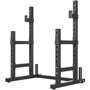Soozier Adjustable Squat Rack, 660 lbs Multi-Function Barbell Rack for Weight Lifting and Home Gym Strength Training, Black