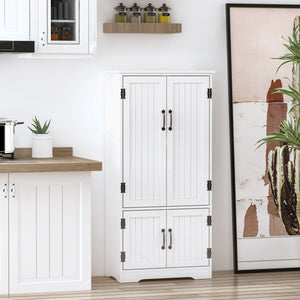 48" 4-Door Storage Cabinet Multi-Storey Large Space Pantry with Adjustable Shelves Black – view 35