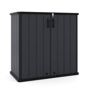 Outdoor 23.5 Cu.ft All-Weather Storage Box with Floor Lockable Door-Black