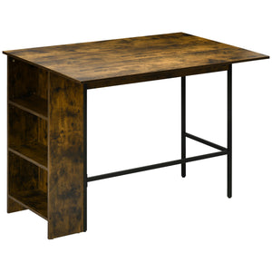 Counter Height Table with Drop Leaf, Extendable Bar Table with Adjustable Storage Shelf, Light Grey – view 8
