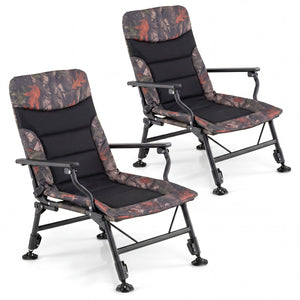 Oversized Foldable Fishing Chair for Adults with Armrest-Multicolor view 4