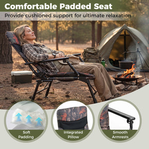 Oversized Foldable Fishing Chair for Adults with Armrest-Multicolor view 9