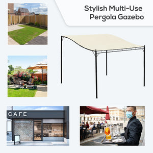 Portable Gazebo 10x10 Steel Patio Outdoor Sun Shelter for Porch, Patio & Yard, Weather-resistan, Cream White